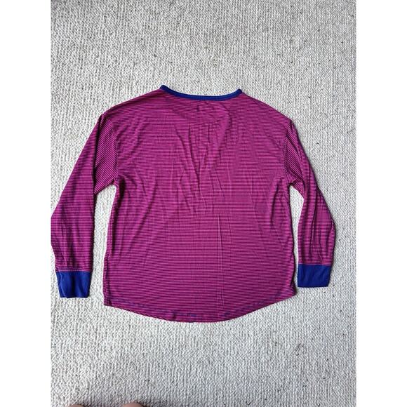 Vineyard Vines Long Sleeve Red Blue Striped Women Shirt size M Soft stretch crew - Picture 9 of 11